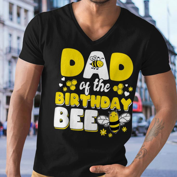 Dad Of The Bee Day Girl Party Matching Birthday Men V-Neck Tshirt