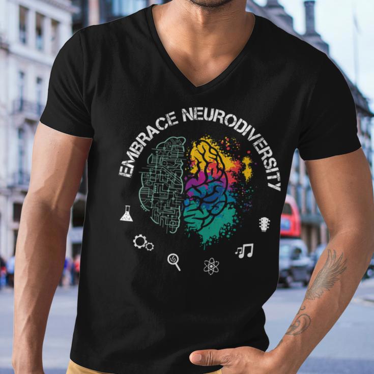 Embrace Neurodiversity Funny Men V-Neck Tshirt