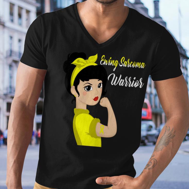 Ewings Sarcoma Warrior Strong Women Yellow Women Ewings Sarcoma Ewings Sarcoma Awareness Men V-Neck Tshirt