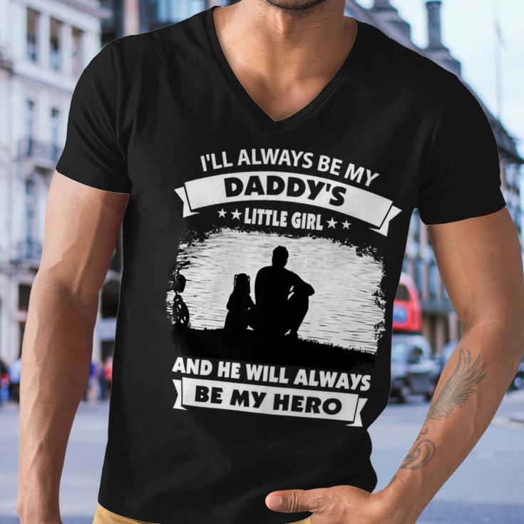 Father Grandpa Ill Always Be My Daddys Little Girl And He Will Always Be My Herotshir Family Dad Men V-Neck Tshirt