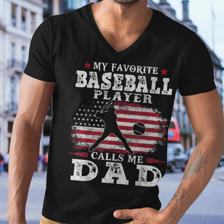 Favorite Baseball Player Calls Me Dad V2 Men V-Neck Tshirt