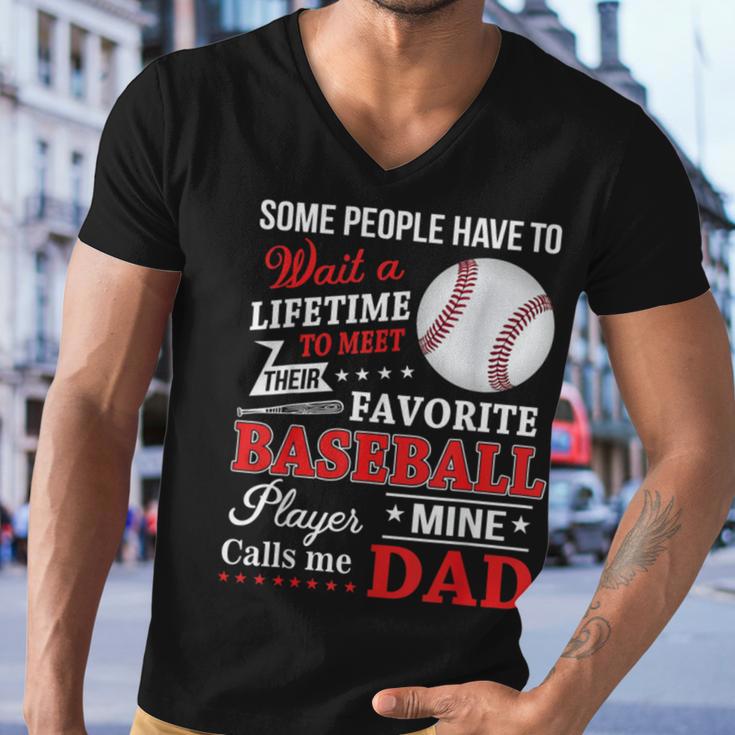 Favorite Baseball Player Calls Me Dad V3 Men V-Neck Tshirt