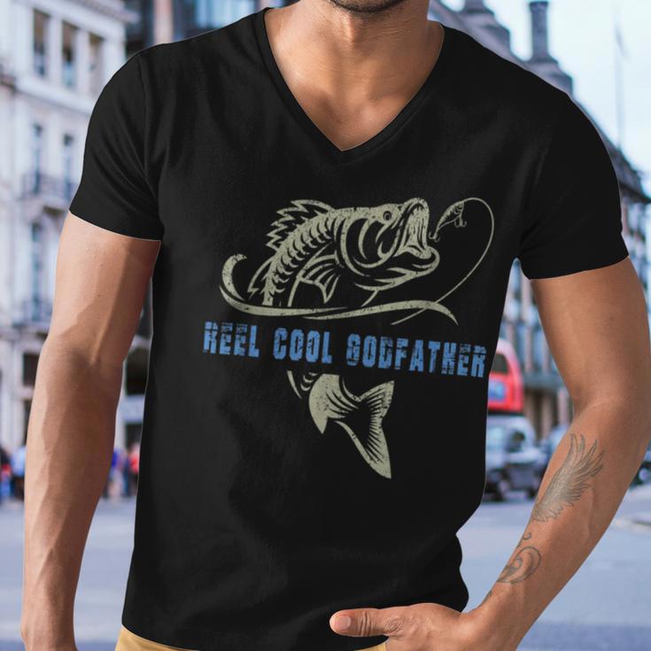 Fishing Reel Cool Godfather V2 Men V-Neck Tshirt