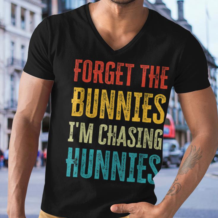 Forget The Bunnies Im Chasing Hunnies Funny Men V-Neck Tshirt