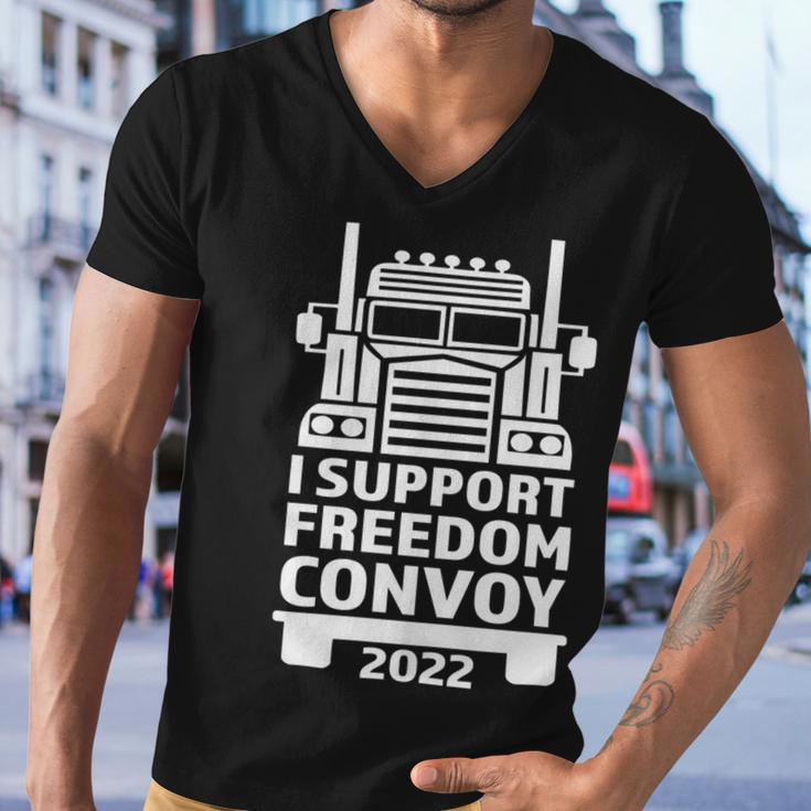 Freedom Convoy 2022 In Support Of Truckers Mandate Freedom Men V-Neck Tshirt