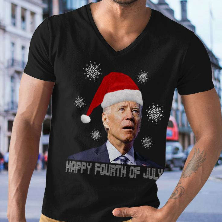 Funny Anti Joe Biden Happy 4Th Of July Merry Christmas Men V-Neck Tshirt