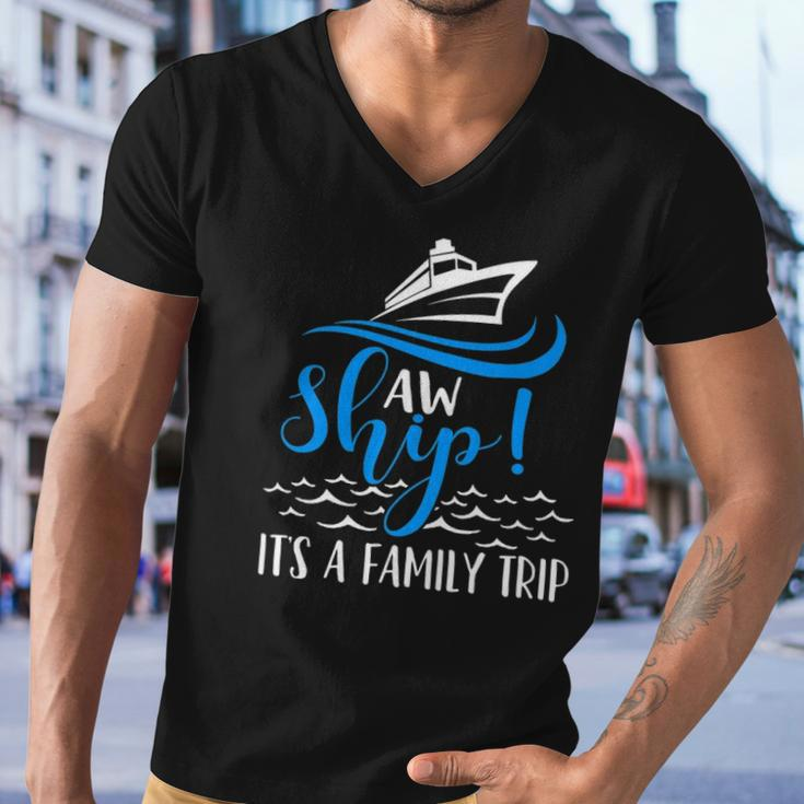 Funny Cruise Vacation - Aw Ship Its A Family Trip Men V-Neck Tshirt