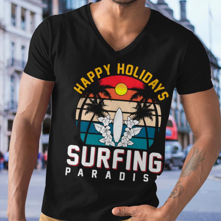 Funny Enjoy The Summer Holiday Summer Surfing Paradise Men V-Neck Tshirt