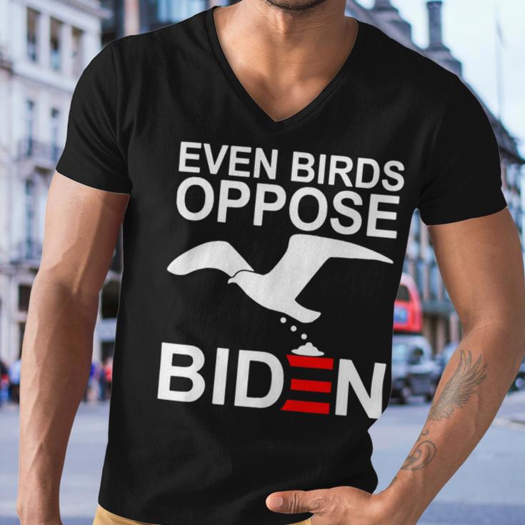 Funny Even Birds Oppose Biden Men V-Neck Tshirt