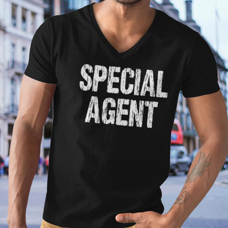 Funny Fathers Day Gift Special Agent Hero Men V-Neck Tshirt