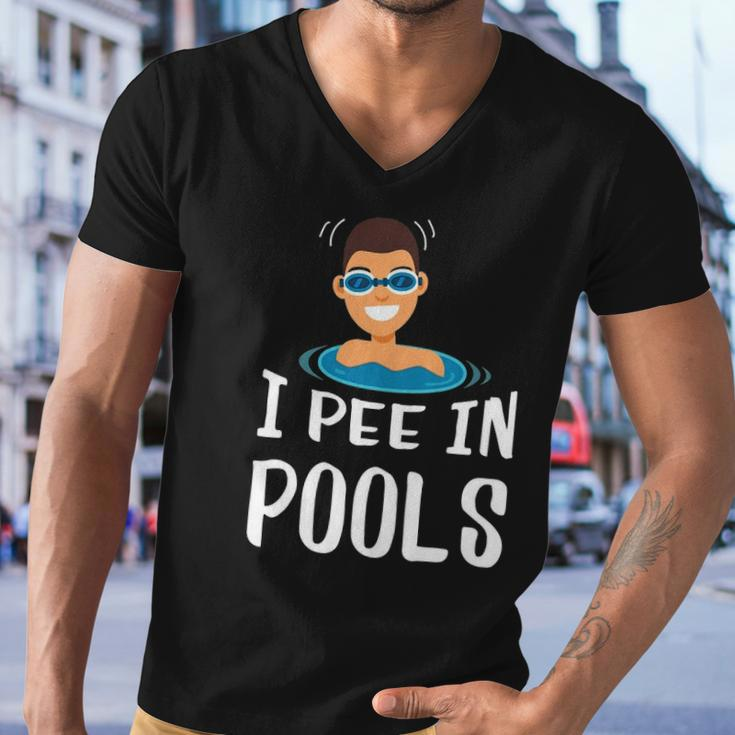 Funny I Pee In Pools Swimming Prank Swimmers Gift Men V-Neck Tshirt