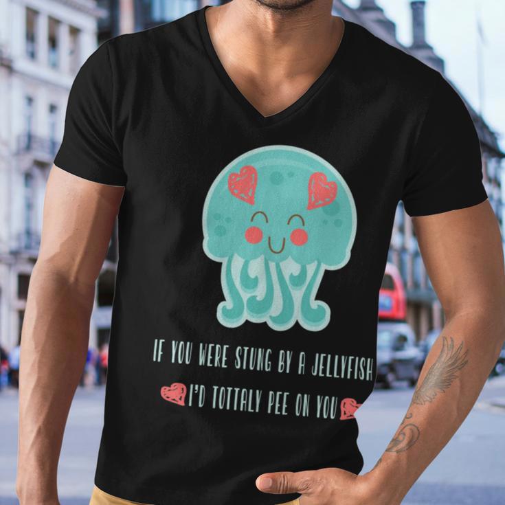 Funny Jellyfish Sting Valentines Day Gift For Love Men V-Neck Tshirt