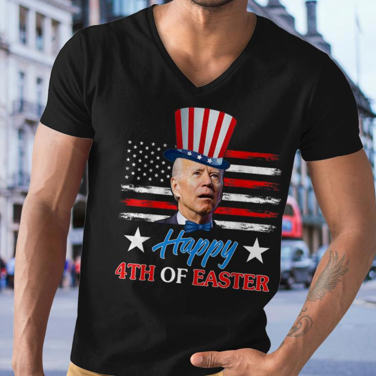 Funny Joe Biden Happy 4Th Of Easter Confused 4Th Of July Men V-Neck Tshirt