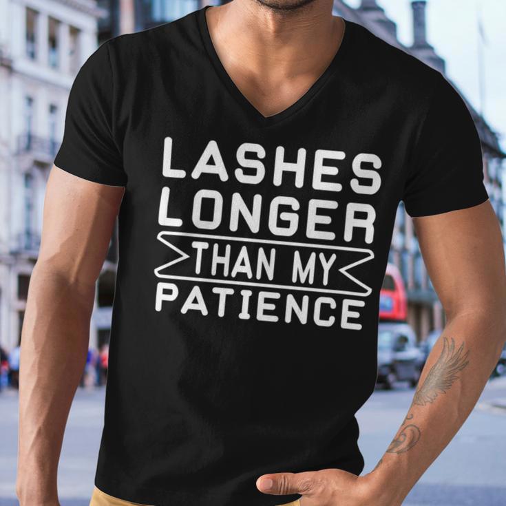 Funny Lashes Longer Than My Patience Men V-Neck Tshirt