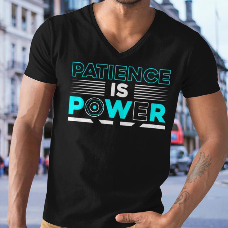 Funny Patience Is Power Men V-Neck Tshirt