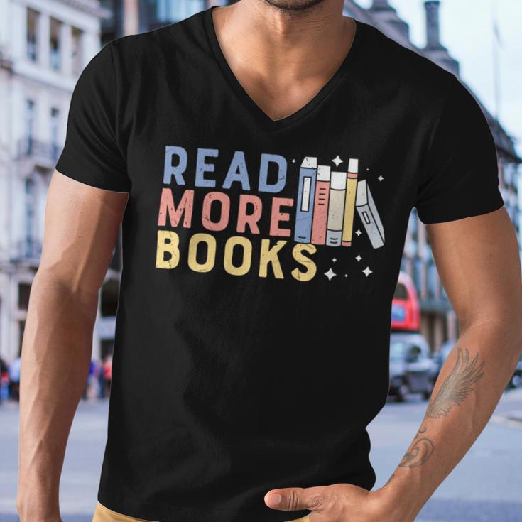 Funny Read More Books Gift Men V-Neck Tshirt