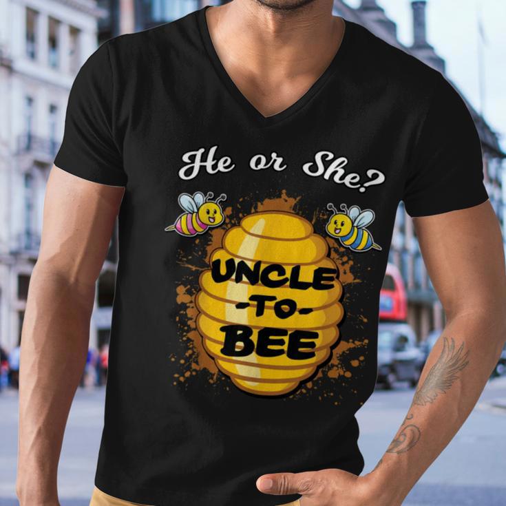 Gender Reveal He Or She Uncle To Bee Men V-Neck Tshirt