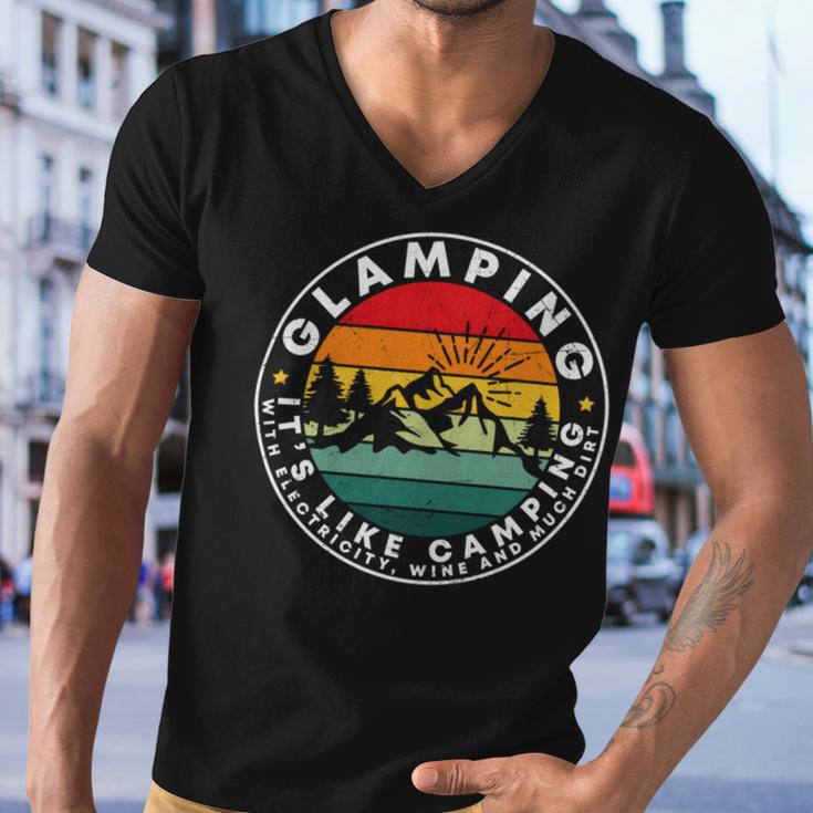 Glamping Definition Glamper Camping Men V-Neck Tshirt