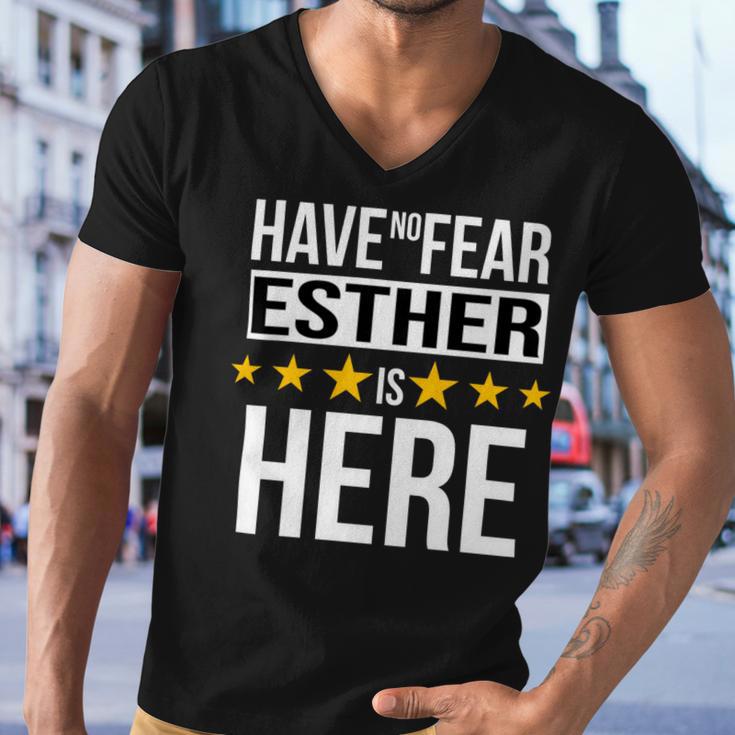 Have No Fear Esther Is Here Name Men V-Neck Tshirt