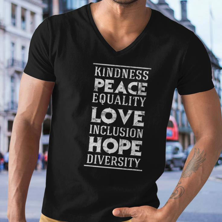 Human Kindness Peace Equality Love Inclusion Diversity Men V-Neck Tshirt