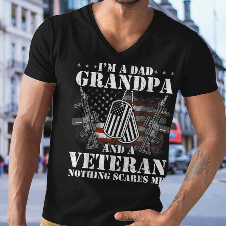 I Am A Dad Grandpa Veteran Fathers Day Men V-Neck Tshirt