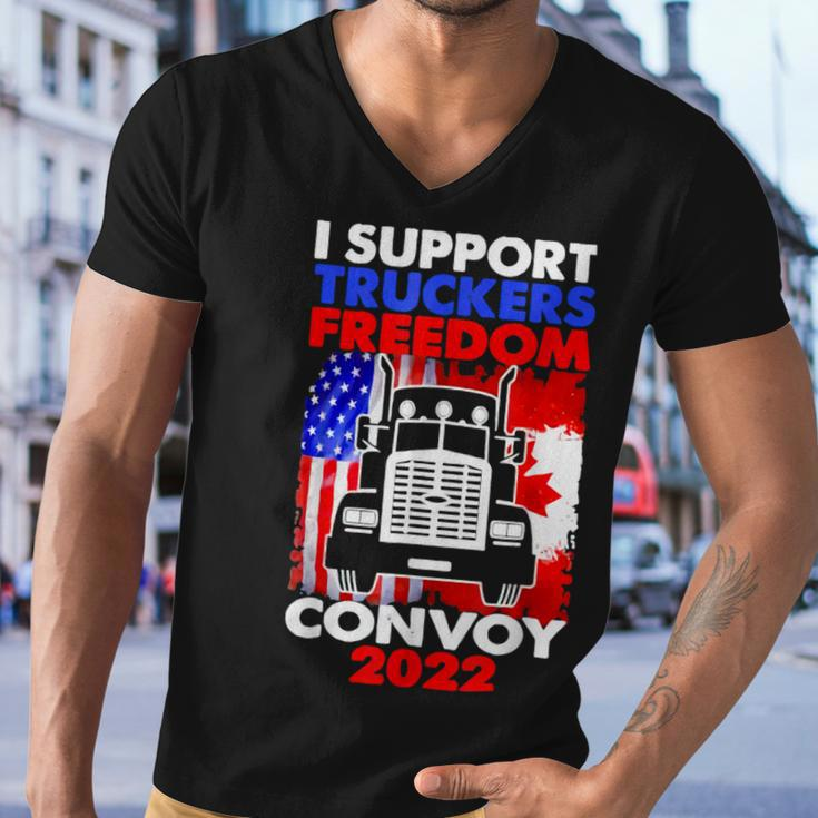 I Support Truckers Freedom Convoy 2022 V3 Men V-Neck Tshirt