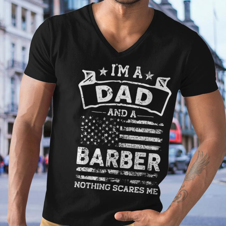 Im A Dad And Barber Funny Fathers Day & 4Th Of July Men V-Neck Tshirt