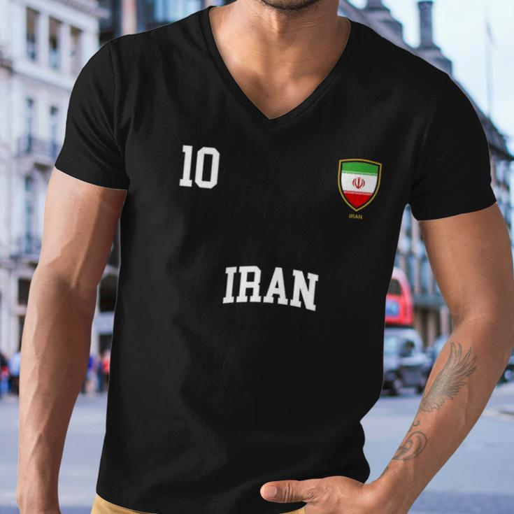Iran 10 Iranian Flag Soccer Team Football Men V-Neck Tshirt