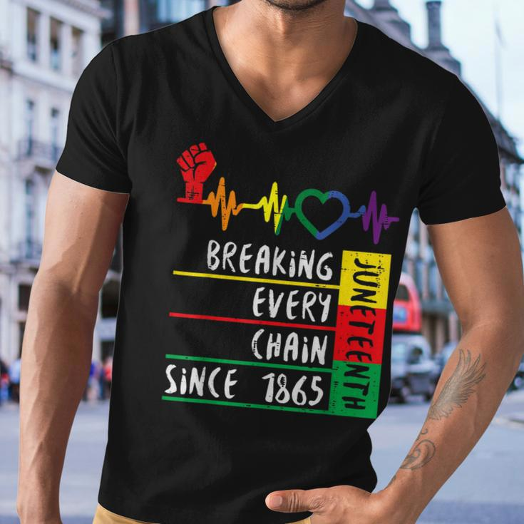 Juneteenth Breaking Every Chain Since 1865 Men V-Neck Tshirt