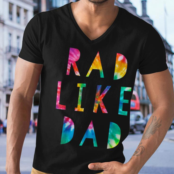 Kids Rad Like Dad Tie Dye Funny Father’S Day Kids Boys Son Men V-Neck Tshirt