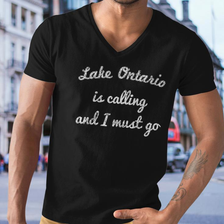 Lake Ontario New York Funny Fishing Camping Summer Gift Men V-Neck Tshirt