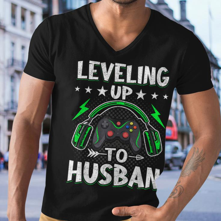 Leveling Up To Husban Husband Video Gamer Gaming Men V-Neck Tshirt