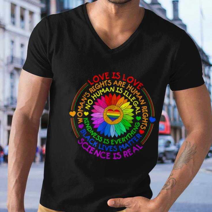 Love Is Love Science Is Real Kindness Is Everything LGBT Men V-Neck Tshirt