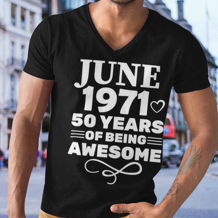 Made In June 1971 50 Years Of Being Awesome Men V-Neck Tshirt