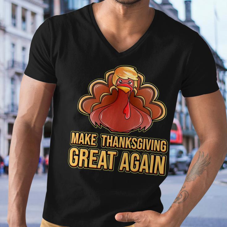 Make Thanksgiving Great Again Trump 907 Shirt Men V-Neck Tshirt