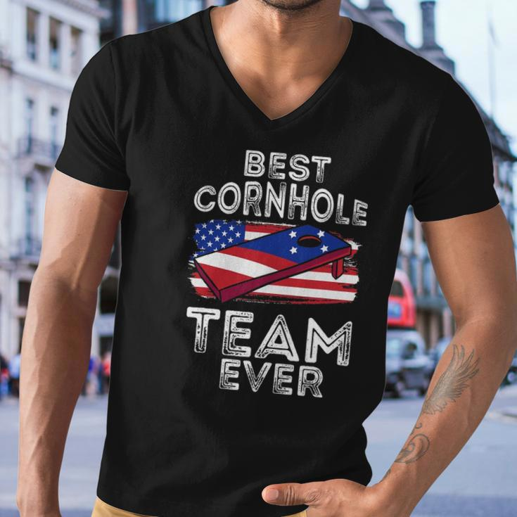 Matching Cornhole Gift For Tournament - Best Cornhole Team Men V-Neck Tshirt