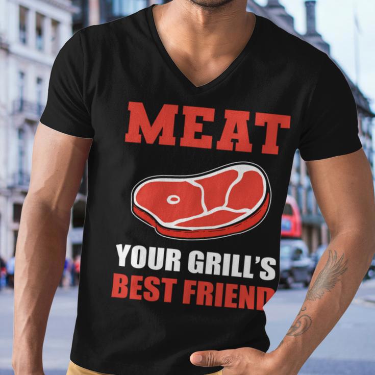 Meat Your Grill’S Best Friend Butcher Chef Cook Bbq Men V-Neck Tshirt