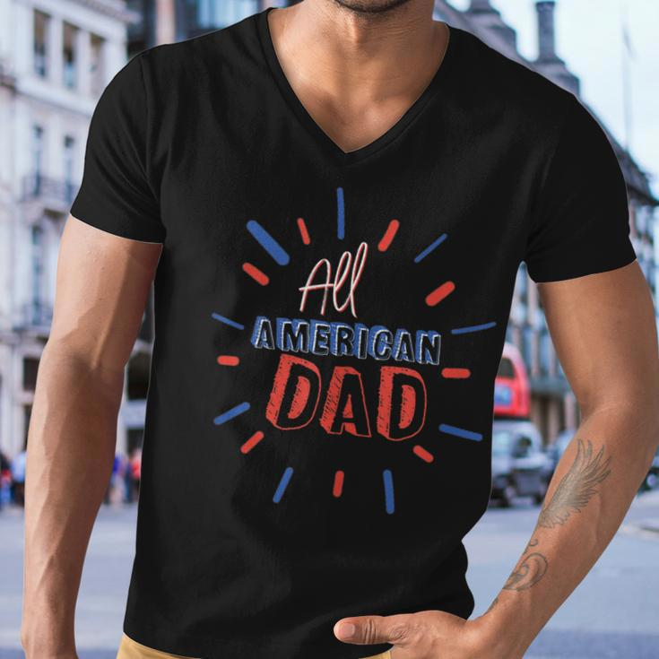 Mens All American Dad 4Th Of July Family Matching Cute Holiday Men V-Neck Tshirt