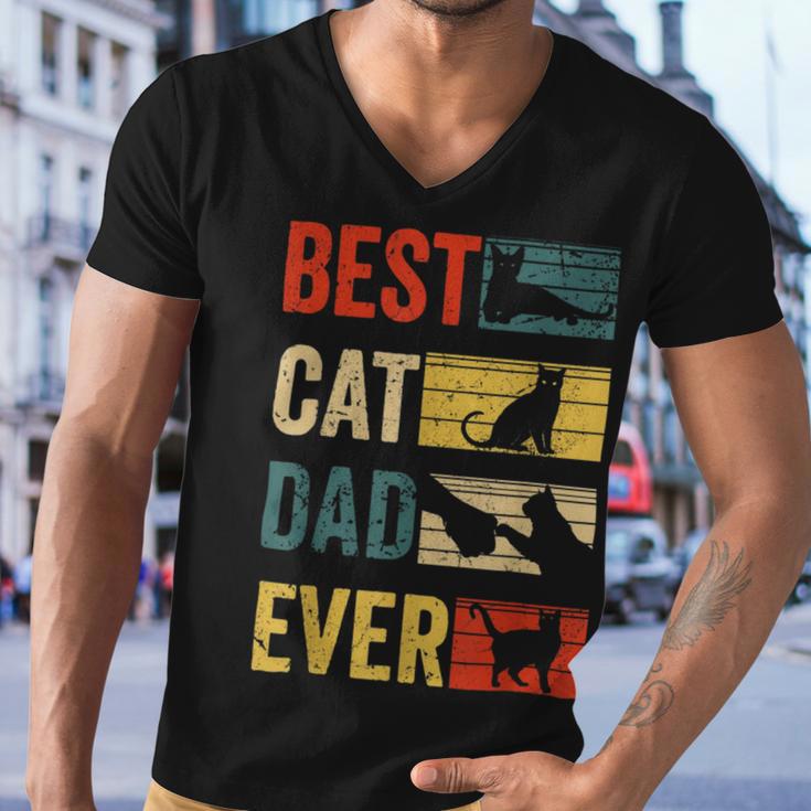 Mens Best Cat Dad Ever Funny Fathers Day Gifts 461 Trending Shirt Men V-Neck Tshirt