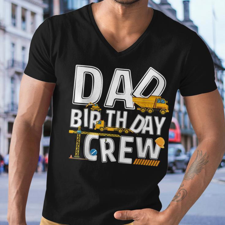 Mens Construction Dad Birthday Crew Party Worker Dad Men V-Neck Tshirt