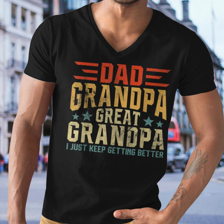 Mens Fathers Day From Grandkids Dad Grandpa Great Grandpa Men V-Neck Tshirt