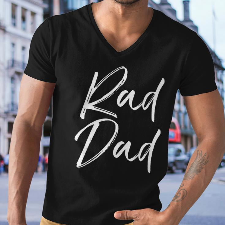 Mens Fun Fathers Day Gift From Son Cool Quote Saying Rad Dad Men V-Neck Tshirt