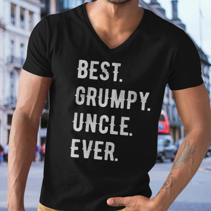 Mens Funny Best Grumpy Uncle Ever Grouchy Uncle Gift Men V-Neck Tshirt