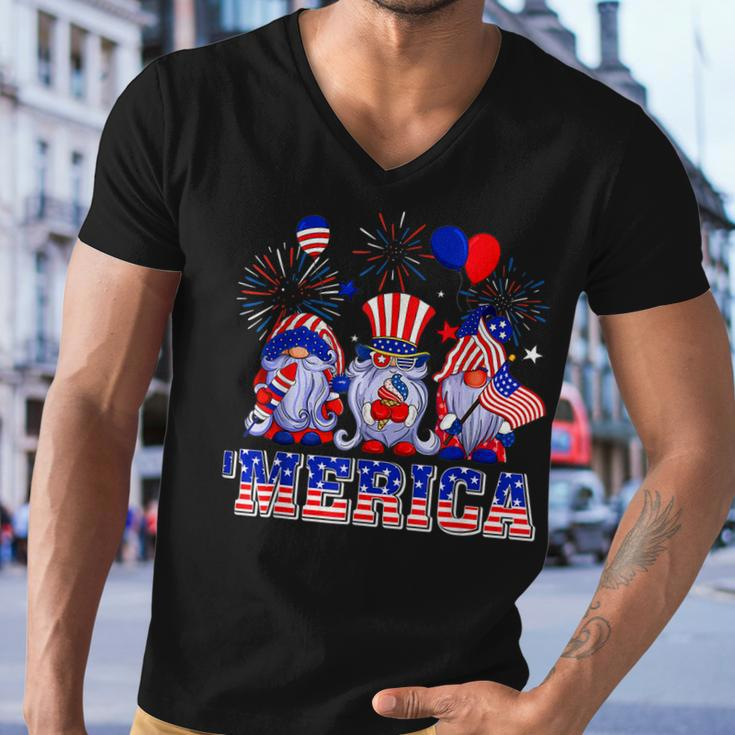 Merica Gnomes Happy 4Th Of July Us Flag Independence Day Men V-Neck Tshirt