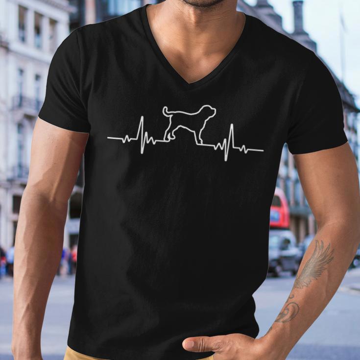 Minimalist Heartbeat English Mastiff Men V-Neck Tshirt