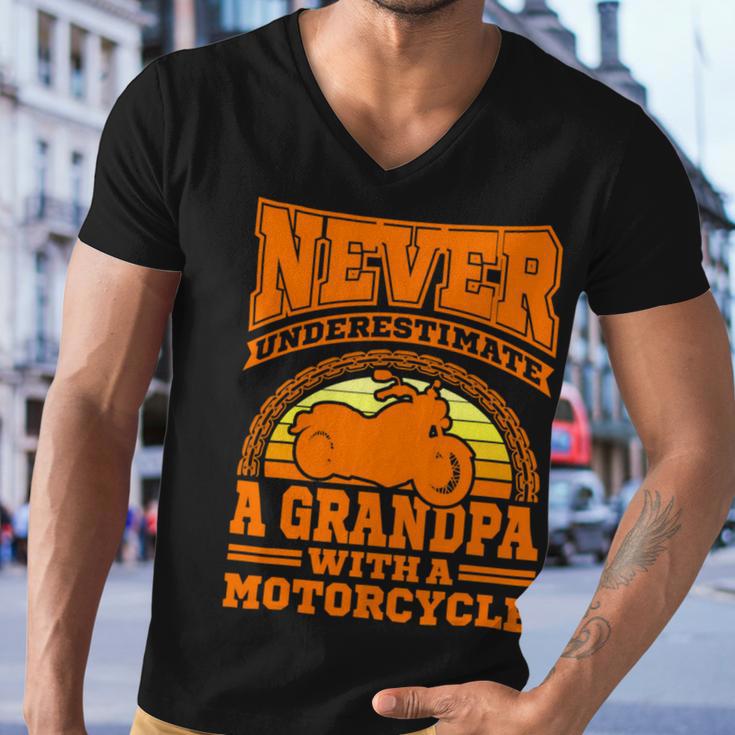 Motorcycle Grandpa Biker S Funny 499 Shirt Men V-Neck Tshirt