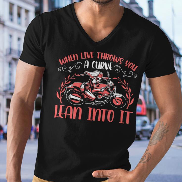 Motorcycle Saying When Live Throws You 474 Shirt Men V-Neck Tshirt