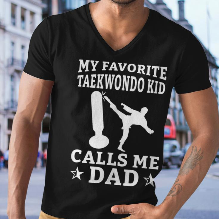 My Favorite Taekwondo Kid Calls Me Dad Karate Judo Men V-Neck Tshirt