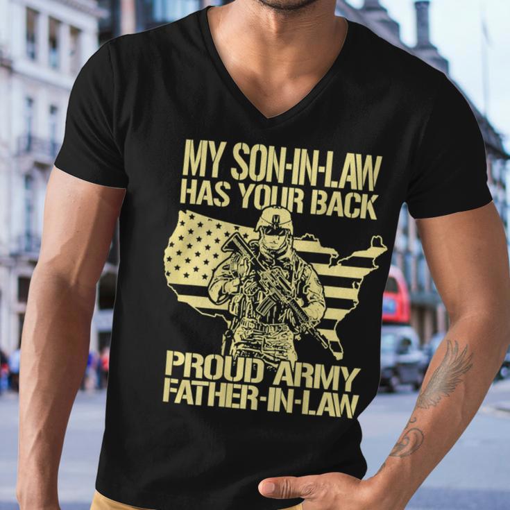 My Soninlaw Has Your Back Proud Army 688 Shirt Men V-Neck Tshirt