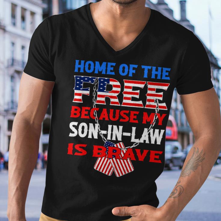 My Soninlaw Is Brave Home Of The Free 687 Shirt Men V-Neck Tshirt